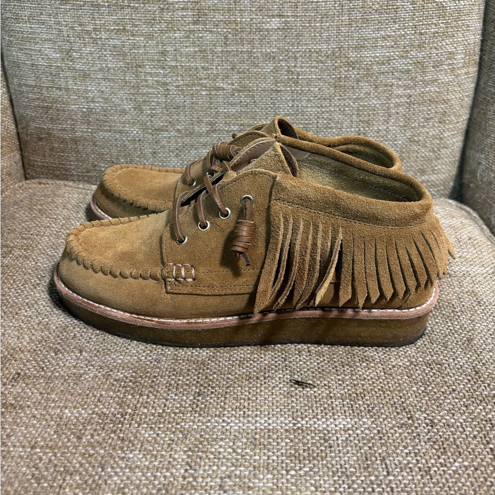 Sperry Brown Suede Fringe Moccasin Shoes